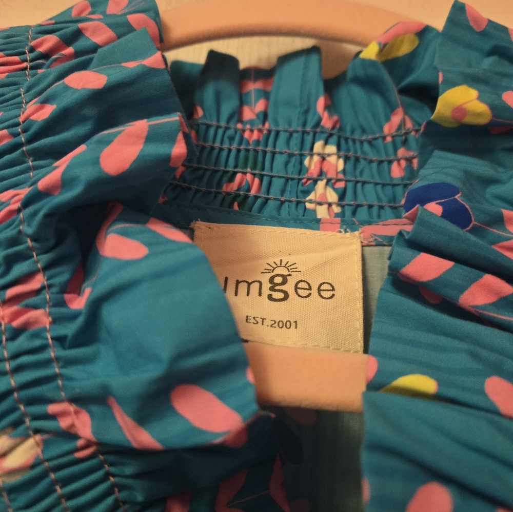 NWOT Umgee Smocked Cotton Midi Dress - Picture 3 of 4